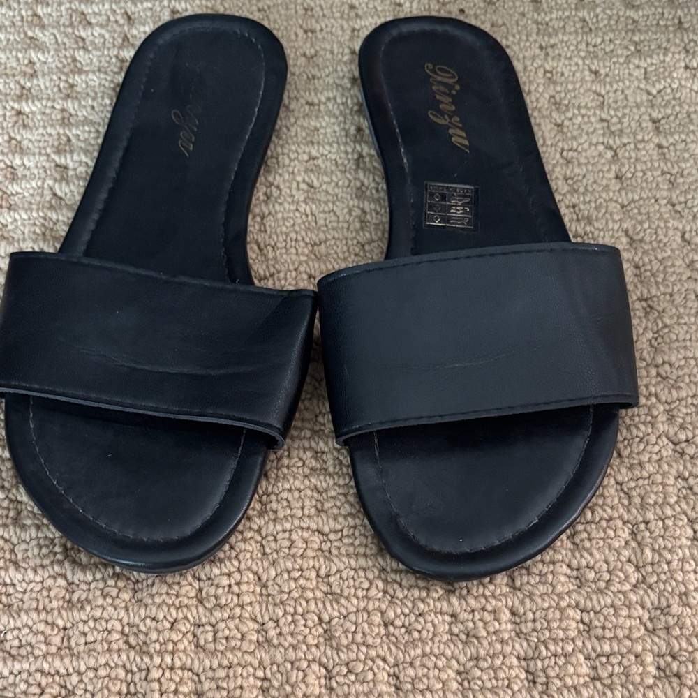 Black Slide Sandals